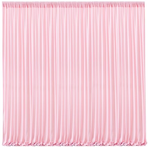 Pink Backdrop Curtains-Wrinkle-Free Polyester Photography Drapes Party Curtain Background for Baby Shower Wedding Decorations- 16 X10FT (Pink) - color: Pink, size: W4' x H10'(4 panels)