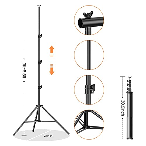 Photo Backdrop Stand, 8.5 x 10 ft Back Drop Adjustable Stands, Photography Background Support System Kit with Carry Bag, Clips and Clamps for Photo Video Studio, Parties, Wedding - size: 8.5×10ft