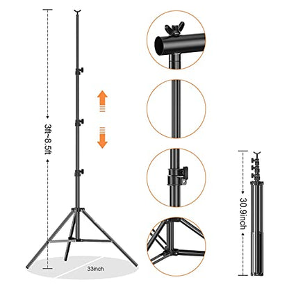 Photo Backdrop Stand, 8.5 x 10 ft Back Drop Adjustable Stands, Photography Background Support System Kit with Carry Bag, Clips and Clamps for Photo Video Studio, Parties, Wedding - size: 8.5×10ft