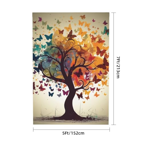 Tree with Butterflies Backdrop Background for Photography 5x7ft Photobooth Professional Photo Backdrop Curtains Video Photography Studio Photo Backgrounds Banner Booth Background Screen Parties - color: Tree With Butterflies