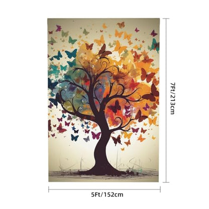Tree with Butterflies Backdrop Background for Photography 5x7ft Photobooth Professional Photo Backdrop Curtains Video Photography Studio Photo Backgrounds Banner Booth Background Screen Parties - color: Tree With Butterflies