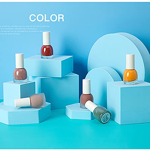 8PCS Geometric Cube Photo Props Set, Hard Foam Photography Background Props for Goods, Crafts, Lipstick, Jewelry, Cosmetics, Makeup Tools, Food (Blue) - color: Blue