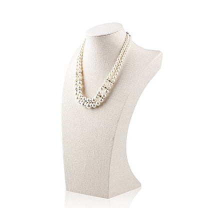 Oirlv Linen Necklace Display Bust 3D Necklace Organizer Jewelry Display Holder (H-13.38inches) - size: H-13.38inches