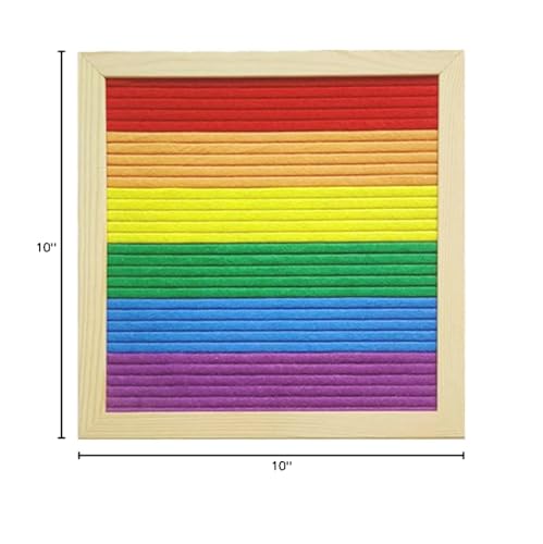 Felt Board Felt Letter Board, 10 x 10 inch Message Board Word Board Letter Board Sign Bulletin Board Letters, Pregnancy Announcements Baby Announcement Sign - color: Rainbow