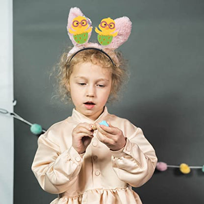 Abaodam 5pcs Happy Easter Headbands Easter Themed Hair Rabbit Chick Carrot Boppers Bunny Headwear Party Hair Accessories for Girls