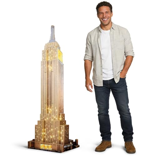 5.6 Ft Empire State Building Cardboard Cutout Life Size New York City Landmark Standee NYC Skyscraper Stand Up Backdrop Props for City Theme Party Decor Photo Booth Classroom Display - color: Empire State Building