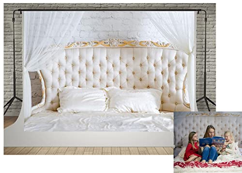 Kate 7x5ft Boudoir Photography Backdrops Elegant Bedroom Headboard Photo Studio Background with Pillows Decoration Baby Shower Newborn Backdrop Shooting Props Soft Fabric - size: 7x5ft