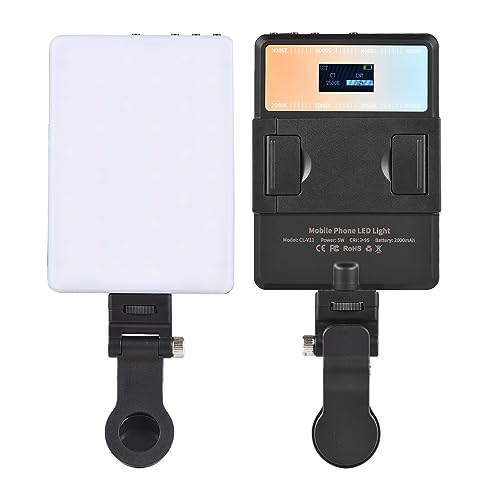 Mini LED Video Light, LED Light Two Color Dimmable 78 LED Beads 24 FX Lighting Effects Video Light for Photography, Live Streaming, Selfies, Video Production (with LCD