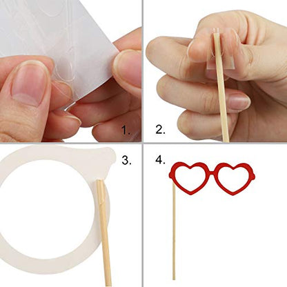 Valentines Day Photo Booth Props 35 PCS, DIY Funny Disguise Props Valentines Day Decorations with Love Banner - Valentines Party Supplies Wedding Photo Props