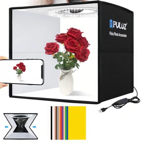 2026 Upgraded Photo Studio Light Box Photography, 10"x10" Professional Foldable Dimmable Shooting Tent Kit with CRI >95 102pcs LED Lights & 6 Kinds of Double-Sided Color Backdrops for Mini Products - size: 10*10 Inch