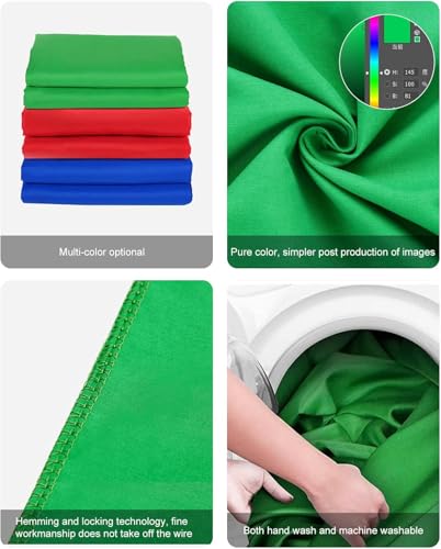 PULUZ Green Screen Backdrop with 4 Fixing Clip, 6.6 x 6.6 Ft Photography Chroma Key Greenscreen Background for Streaming Zoom, Live Streaming, Photo Video Studio - size: 6.6 x 6.6 Ft