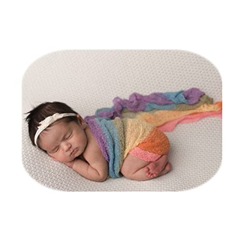 Coberllus Newborn Baby Photo Props Wrap Cloth Blanket Swaddle for Boys Girls Photography Shoot (Rainbow) - color: Rainbow