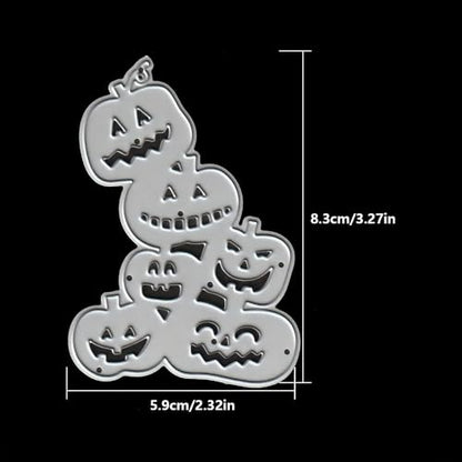 Lapoo Festivals Metal Cutting Die for Scrapbooking - Durable, Cut Stencils for DIY Scrapbook Photo Album Decorative Paper Card, Card Making Supplies (A Bunch of Halloween Pumpkins 2.3 x 3.3 in) - style: A Bunch of Halloween Pumpkins 2.3 x 3.3 in