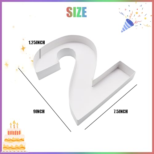 Charcuterie Cardboard Number Fillable Shaped Treat Decorative Box Anniversary Birthday Table Centerpiece (2 Style, 9inch) - size: 9inch, style: 2 Style