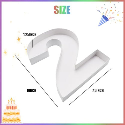 Charcuterie Cardboard Number Fillable Shaped Treat Decorative Box Anniversary Birthday Table Centerpiece (2 Style, 9inch) - size: 9inch, style: 2 Style