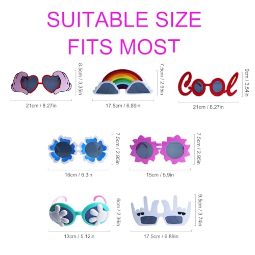 Funny Party Sunglasses - 12 Pack Novelty Glasses, Cool Party Masks, Summer Party Favors, Funny Photo Booth Props, Crazy Sunglasses for Adults