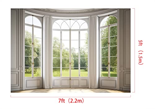 Kate 7x5ft Spring Panel Windows Scenery Backdrop for Photography Indoor White Panel Windows Background Photo Studio Props - size: 7x5ft