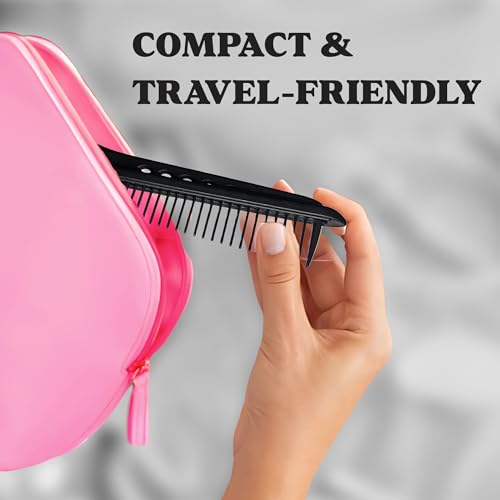 Herstyler Hair Straightening Comb - Straightener Comb for Flat Iron - Makes Styling Easy - Get Straight Hair in Minutes (Pink) - color: Pink