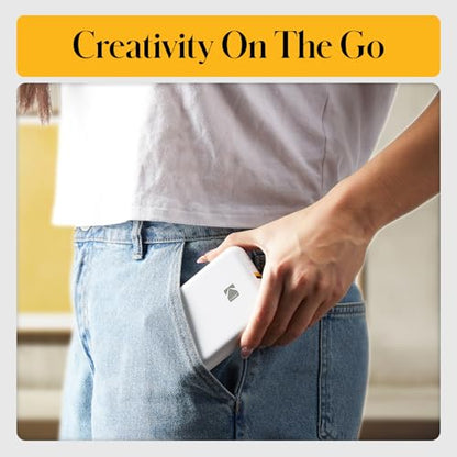 KODAK Step Instant Smartphone Photo Printer, Portable Mini Color Wireless Mobile Printer, Zink 2x3” (5.1x7.5 cm) Sticky-Back Photos, Bluetooth Compatible with iOS & Android Devices, Editing App, White - color: White, style: Printer