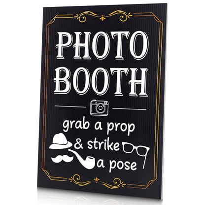 Happiness Photo Booth Sign with Stand Retro Background Table for Event Photography Props Desktop Decoration Party Supplies