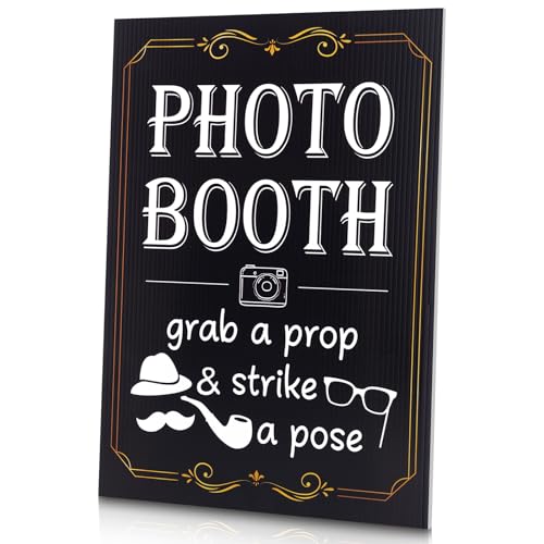 Happiness Photo Booth Sign with Stand Retro Background Table for Event Photography Props Desktop Decoration Party Supplies