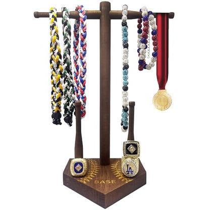 [NEW] Wooden Baseball or Softball Drip Necklace Organizer Holder,Championship Ring Display Holder, Softball Ring Holder, Drip Necklace Baseball Display Gift (Boys, Girls & Coaches)
