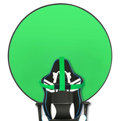 Portable Green Screen Chair, 57 in Collapsible Greenscreen Backdrop with Stand Double Sided Green Background, Chroma Key Backdrop for Zoom/Streaming, Gaming & Meetings - size: 57in