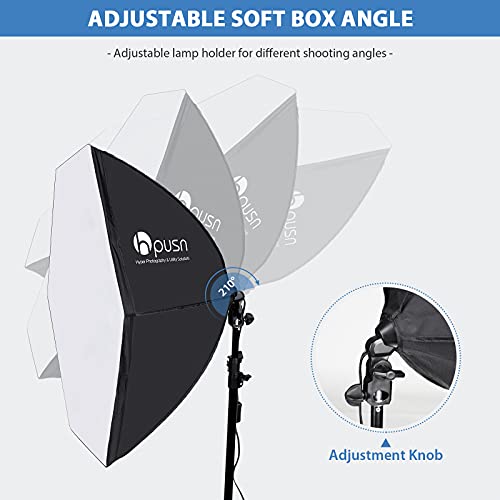 HPUSN Softbox Photography Lighting Kit, 30"X30" Softbox Lighting Kit, 2pcs E27 Socket 5400K LED Bulb, Photo Studio Light for Portrait Lighting, Photography/Video Recording/Live Streaming/YouTube - size: SB02-6