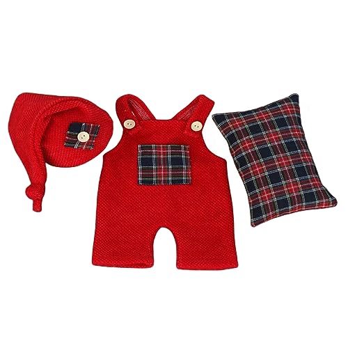 Christmas Newborn Baby Photo Shoot Props Outfits Crochet Clothes Santa Claus Red Hat Pants Photography Props - color: Red D