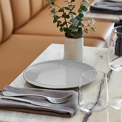 Costa Nova 5-Piece Silverware Service for 1 - Nau Collection, Brushed Finish | Stainless Steel Cutlery | Dishwasher Safe Flatware | Restaurant Quality Dinnerware - color: Brushed