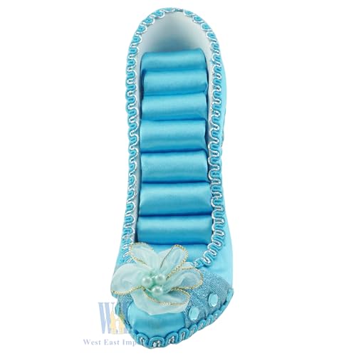 Ring Holder High Heel Shoe Design Fashion Jewelry Organizer Display Birtyday Gift (Turquoise) - color: Turquoise