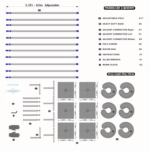 Adjustable Heavy Duty Portable 10FT X 50FT Pipe and Drape Backdrop Kit Quick Set Up Easy for Wedding&Party&Event&Photography&Show&Display (No Drape), But Not for Flower Walls/TVs/Heavy Items - size: 10FT x 50FT & No Drape