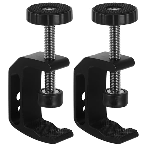 Ciieeo 2pcs Aluminum C-clamps for Table Mounting, Universal Desktop Woodworking Clamps, Small Size Heavy Duty Desk Clamp Supports for Workbench and Photography Accessories