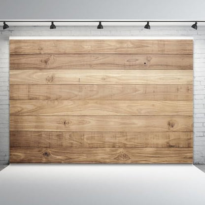 Rustic Wooden Backdrop - 20x10ft Light Brown Wood Plank Photo & Video Backdrop for Kids, Adults, Birthday, Baby Shower & More - size: 20x10FT