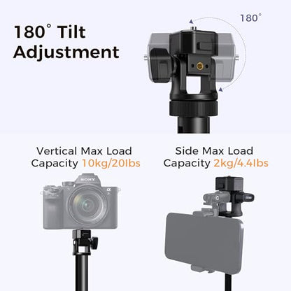 Leekai Auto Pop-Up Light Stand, 83.9''/213cm Aluminum Alloy Adjustable Tripod, Extendable Camera Phone Tripod with Extra 1/4" Screw for Travel, DSLR Camera, Ring Light, Video Rig, Max Load 20 lbs