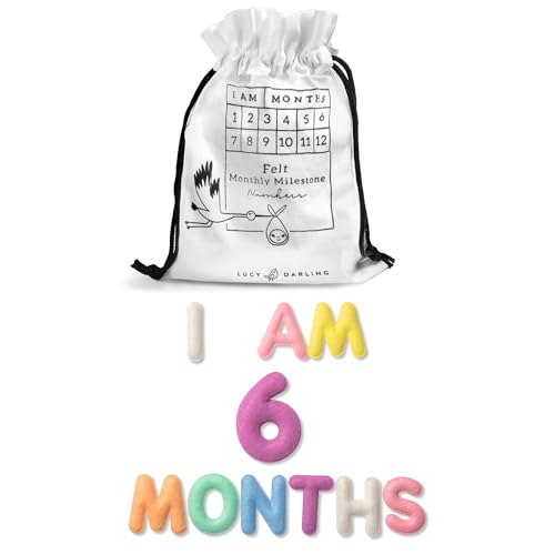 Lucy Darling Felt Baby Monthly Milestone Numbers – Signs & Photo Props – Soft Letters & Numbers for Baby Announcement, Newborn Photography – Pastel - color: Pastel