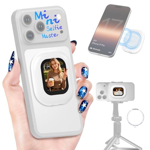 Moman Mini Vlog Selfie Monitor Screen for iPhone, 4K 60fps & Encrypted Private P2P Wireless, Magnetic Back Camera Monitor, 164 ft Range for TikTok, YouTube, Vlog Photo & Video Kits, Cream White - color: Cream White