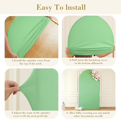 Green Brown Arch Backdrop Cover 6.6ft Spandex Wedding Arch Cover for Baby Shower Birthday Party Bridal Shower Balloon Arch Stand Cover Double Sided Banquet Photo Arch Covers Stretchy Backdrop - color: Green Brown, size: 6.6FT