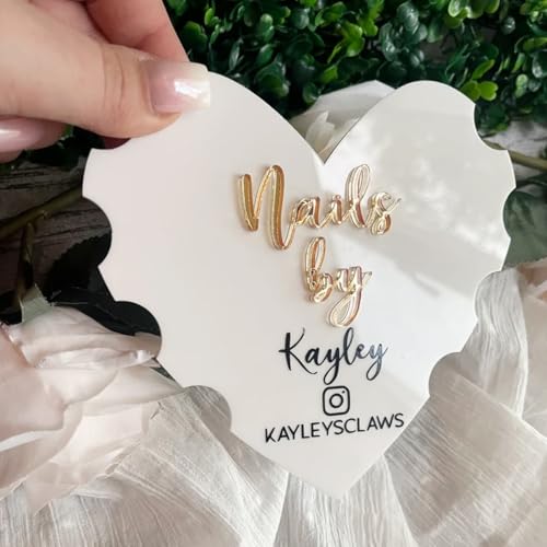 Personalized Heart Shaped Nail Props, Nail Acrylic Props, Custom Nail Trays, Nail Billboards, Nail Technician Gifts, Nail Makeup Trays(Black) - color: Black