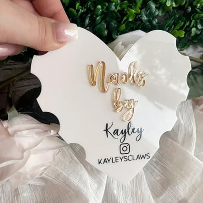 Personalized Heart Shaped Nail Props, Nail Acrylic Props, Custom Nail Trays, Nail Billboards, Nail Technician Gifts, Nail Makeup Trays(Black) - color: Black