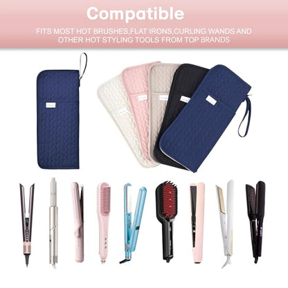 KarSyon Hot Tools Organizer Heat Resistant Mat Case Hair Tools Holder Travel Bag Portable Hair Styling Tools Cover Pouch for Curling Iron,Flat Iron,Hair Straightener (Blue) - color: Blue