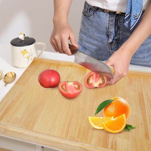 24" x 20" Reversible Wooden Pastry Board Wood Pasta Board with Lip Bread Board Cutting Board Chopping Board Pie Board with Engraved Ruler for Counter Top Kitchen-Wood - color: Wood
