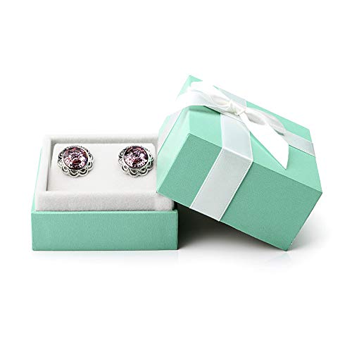 Oirlv Velvet Bow-knot Earrings Storage Box Jewelry Packaging Gift Box Showcase Display - size: Earrings Box