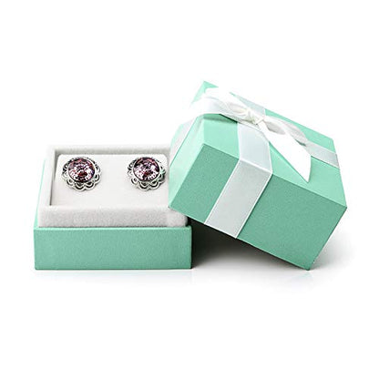 Oirlv Velvet Bow-knot Earrings Storage Box Jewelry Packaging Gift Box Showcase Display - size: Earrings Box