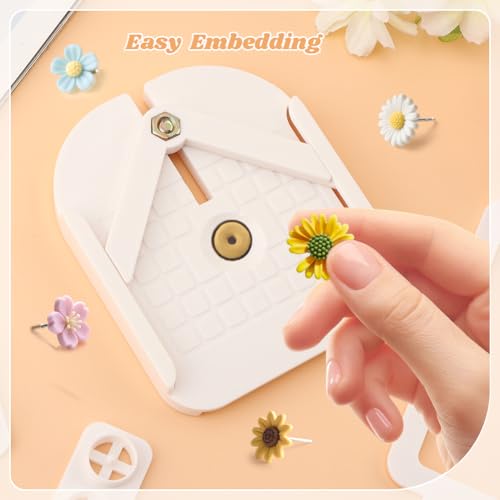Stud Post Embedding Tool for Polymer Clay Earring, Earring Post Setting Tool, Polymer Clay Tools for Jewelry, Earrings(Color:White)