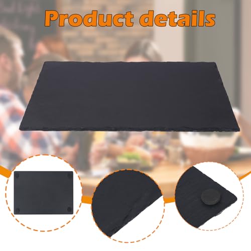 10 Pack 12 x 8 Inch Slate Cheese Boards, Black Rectangle Slate Charcuterie Boards, Natural Charcuterie Stone Plates for Parties, Gifts, and Special Events, Cheese, Sushi, Food. - size: 10 Pack 12 x 8 Inch