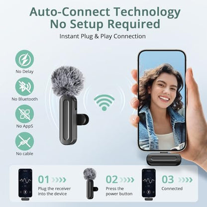 Phone Tripod with Light, 2 Pack Lavalier Mic, 71" Extendable Auto Face Tracking 360° Rotation, 1/4" Camera Mount & Remote, No App Needed, Vlogging Kit for iPhone Android YouTube TikTok Live Streaming