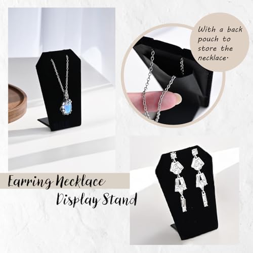 MOOCA 9 Pcs Jewelry Display Set, Necklace Display Bust, Bracelet Holder Stand, Earring Organizer, Ring Holder Stand for Showcase and Store, Black Velvet - color: Style 4, Black Velvet, 9 Pieces