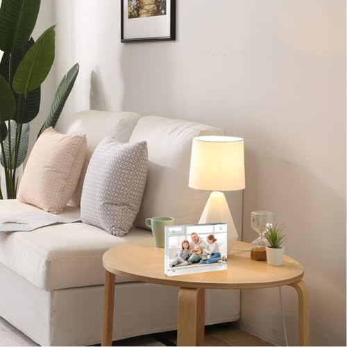 4x6 Acrylic Picture Frame 10 Pack, Clear Picture Frames Double Sided Magnetic Freestanding Photo Block Frame Desktop Display Floating Frameless Acrylic Frame Stand - size: 4"x6"