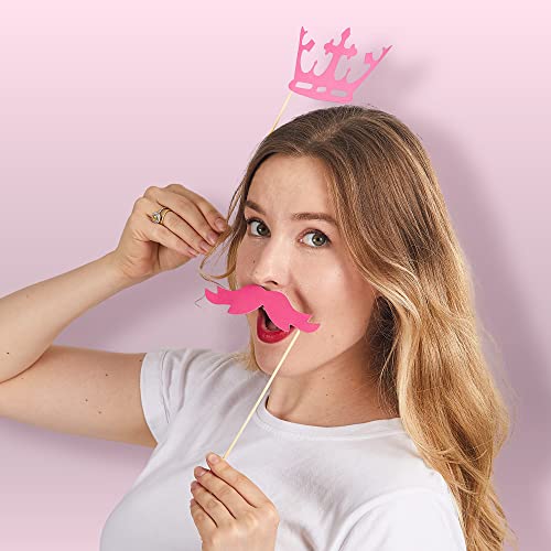 Joyin Toy Photo Booth Props 66 Pieces，Multicolor Kit for Graduation Wedding Party Supplies Favors，with Stick, Hats, Glasses, Mouth, Bowler, Bowties